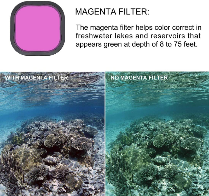 Accesorii GoPro: set de filtre din 3 piese pentru GoPro Hero 8/9/10, material PVC