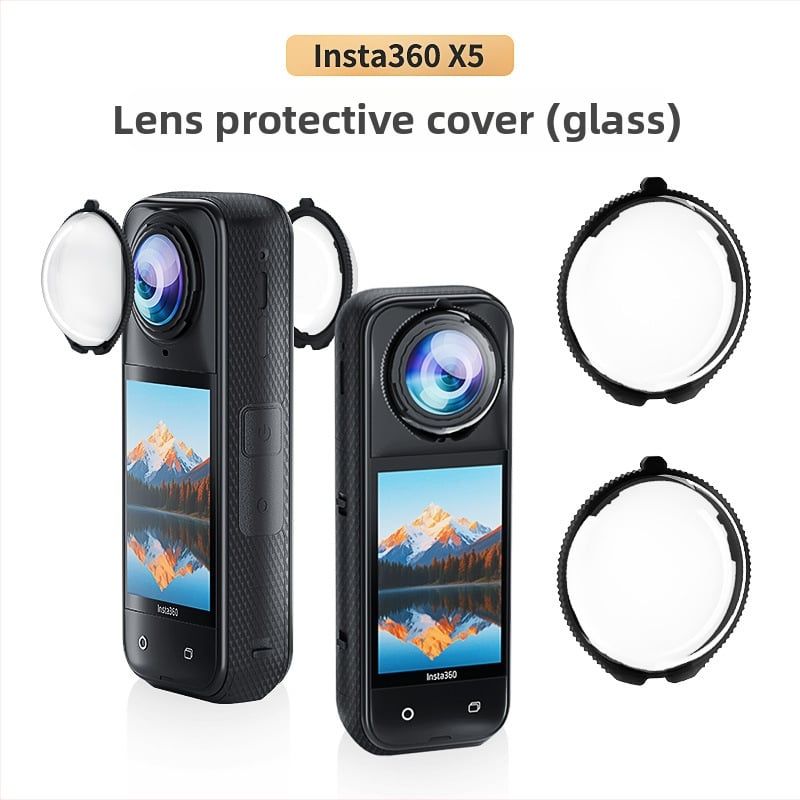 Ochranné optické sklo pre Insta360 X5 – proti hmle, proti zašpineniu, proti poškriabaniu; Materiál: Optické sklo