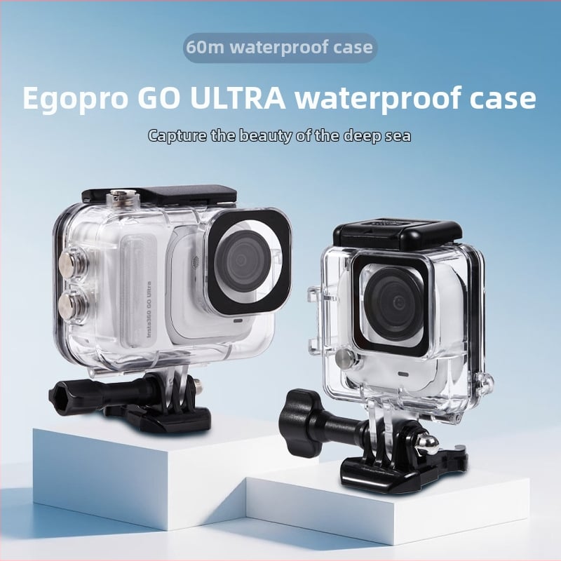 Love xiaou ochranný potápačský kryt pre Insta360 Go Ultra – model A-ysgu-wc, kompatibilný s Go Ultra, materiál PC + tvrdené sklo, možnosť vlastného loga