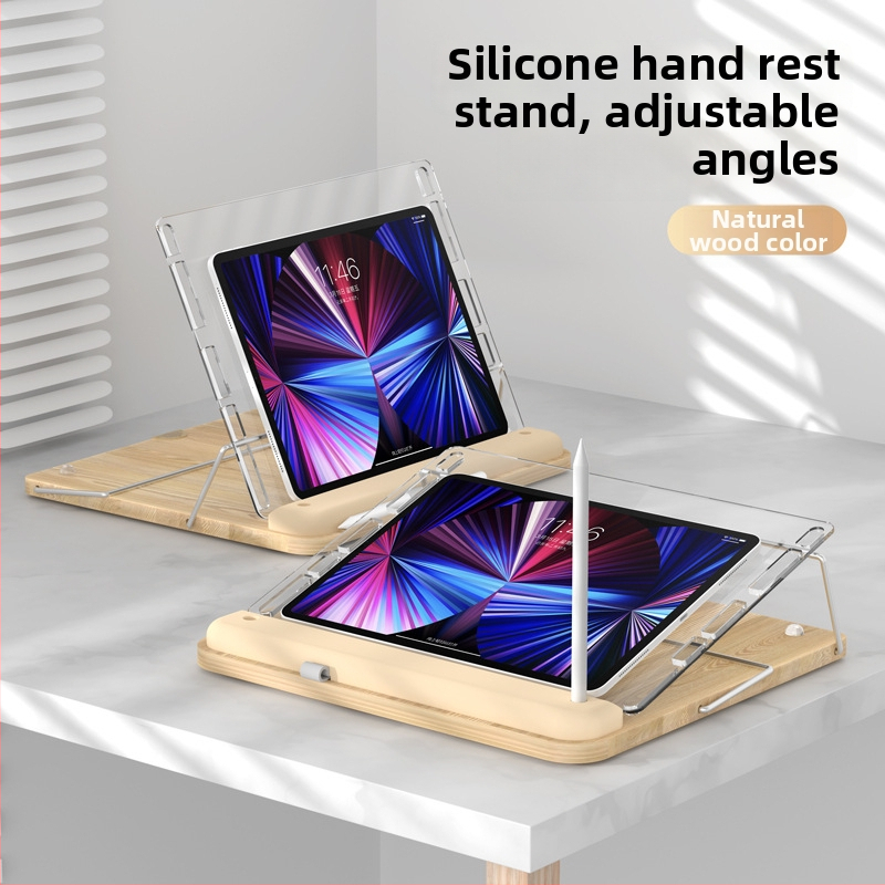 Držiak na kreslenie pre iPad, 2. generácia, nastaviteľný uhol, stolný stojan z masívneho dreva pre online učenie