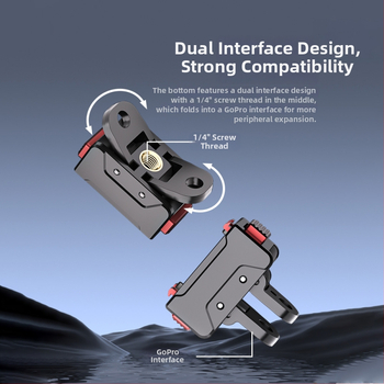 KC-01 Magnetická rýchloodpojovacia základňa pre insta360 Ace/AcePro s 1/4 palcovým GoPro adaptérom — hliníková zliatina, silikón, ABS
