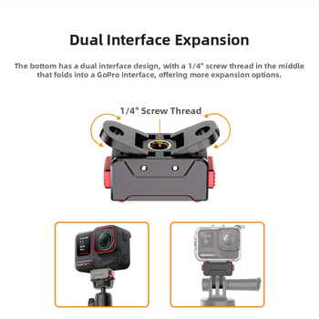 KC-01 Magnetická rýchloodpojovacia základňa pre insta360 Ace/AcePro s 1/4 palcovým GoPro adaptérom — hliníková zliatina, silikón, ABS