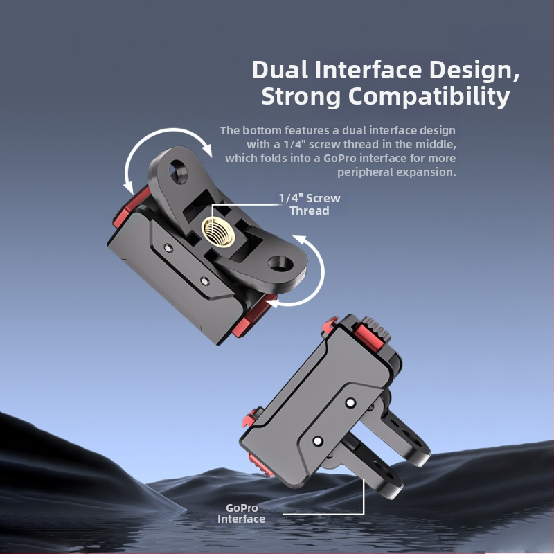KC-01 Magnetická rýchloodpojovacia základňa pre insta360 Ace/AcePro s 1/4 palcovým GoPro adaptérom — hliníková zliatina, silikón, ABS