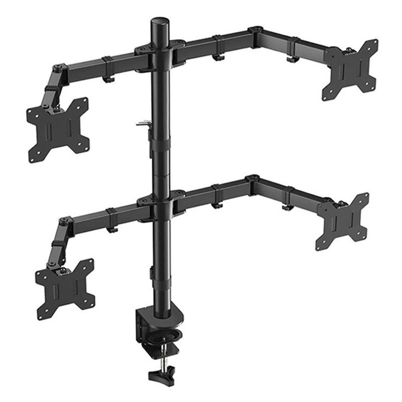 Suport pentru patru monitoare pentru desktop – bază rotativă universală, aliaj de aluminiu, model XSQ-M054, 8 kg, include set de suporturi