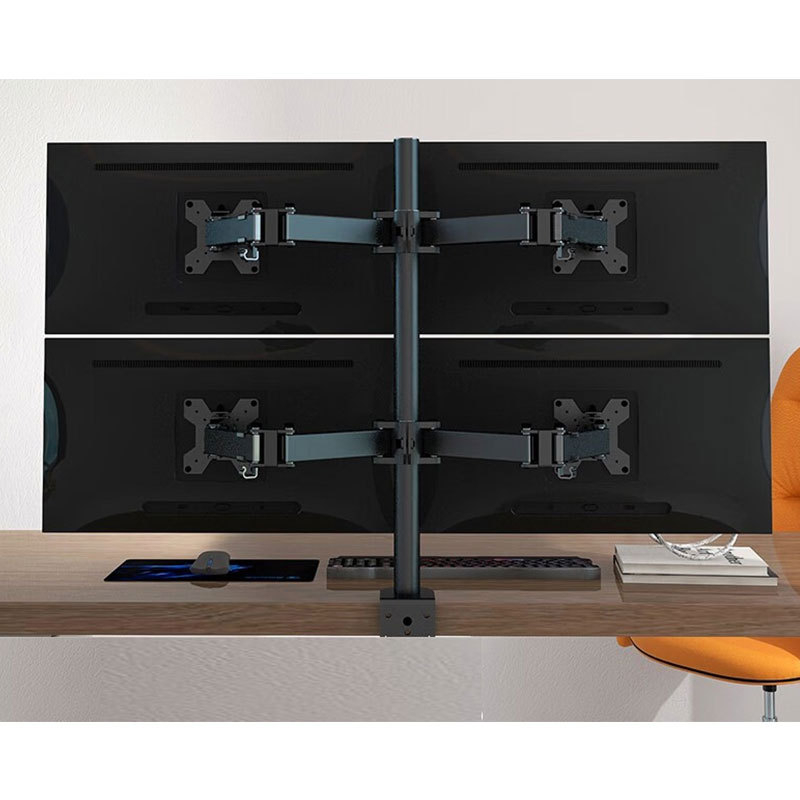 Suport pentru patru monitoare pentru desktop – bază rotativă universală, aliaj de aluminiu, model XSQ-M054, 8 kg, include set de suporturi