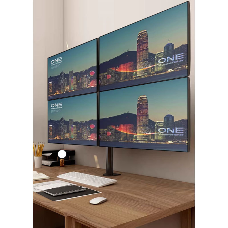 Suport pentru patru monitoare pentru desktop – bază rotativă universală, aliaj de aluminiu, model XSQ-M054, 8 kg, include set de suporturi