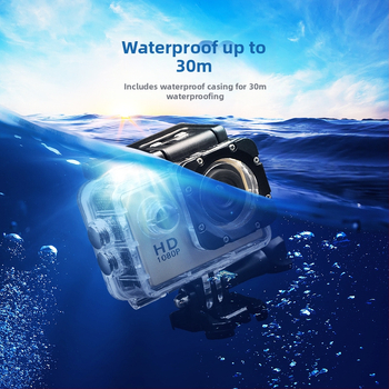 SJ4000 sporta kamera — Ūdensdroša, 2.0'' LCD ekrāns, TF karšu glabāšana, 1 stundu darbības laiks, ABS korpuss