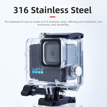 GOPRO HERO 4K vodotesné púzdro A-GPH-WC – Materiál: polykarbonát + tvrdené sklo, Vlastné logo, Obsah balenia: púzdro, základ, T-bolt, alkoholová utierka, anti-fog list