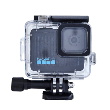 GOPRO HERO 4K vodotesné púzdro A-GPH-WC – Materiál: polykarbonát + tvrdené sklo, Vlastné logo, Obsah balenia: púzdro, základ, T-bolt, alkoholová utierka, anti-fog list
