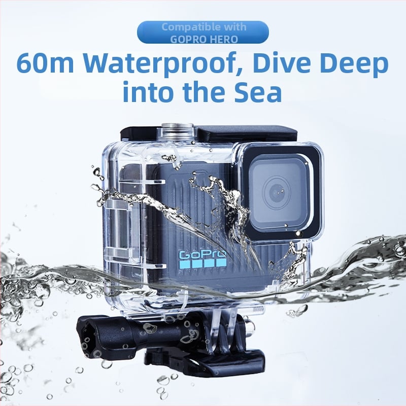 GOPRO HERO 4K vodotesné púzdro A-GPH-WC – Materiál: polykarbonát + tvrdené sklo, Vlastné logo, Obsah balenia: púzdro, základ, T-bolt, alkoholová utierka, anti-fog list