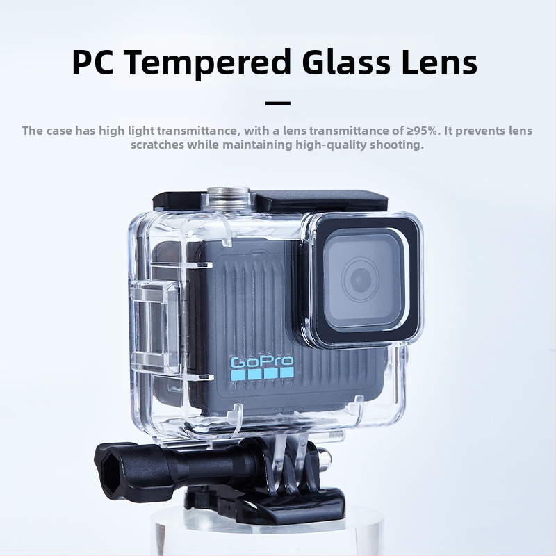 GOPRO HERO 4K vodotesné púzdro A-GPH-WC – Materiál: polykarbonát + tvrdené sklo, Vlastné logo, Obsah balenia: púzdro, základ, T-bolt, alkoholová utierka, anti-fog list