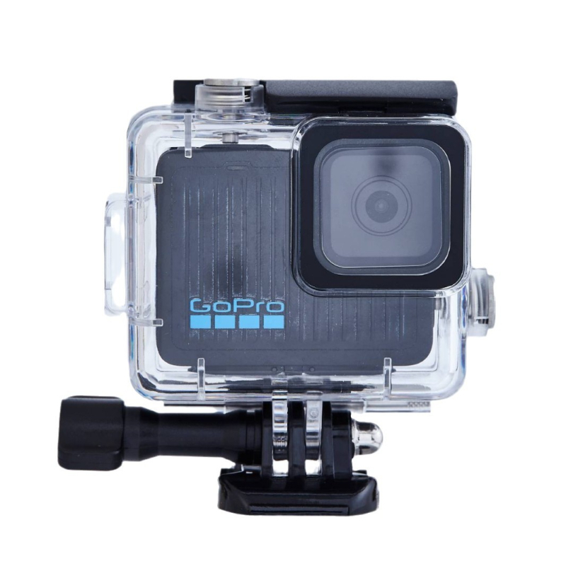GOPRO HERO 4K vodotesné púzdro A-GPH-WC – Materiál: polykarbonát + tvrdené sklo, Vlastné logo, Obsah balenia: púzdro, základ, T-bolt, alkoholová utierka, anti-fog list