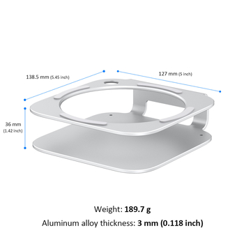 Mac mini M4 stolná podpora – hliníková zliatina, model S60, 300 g, vydanie 2024.12