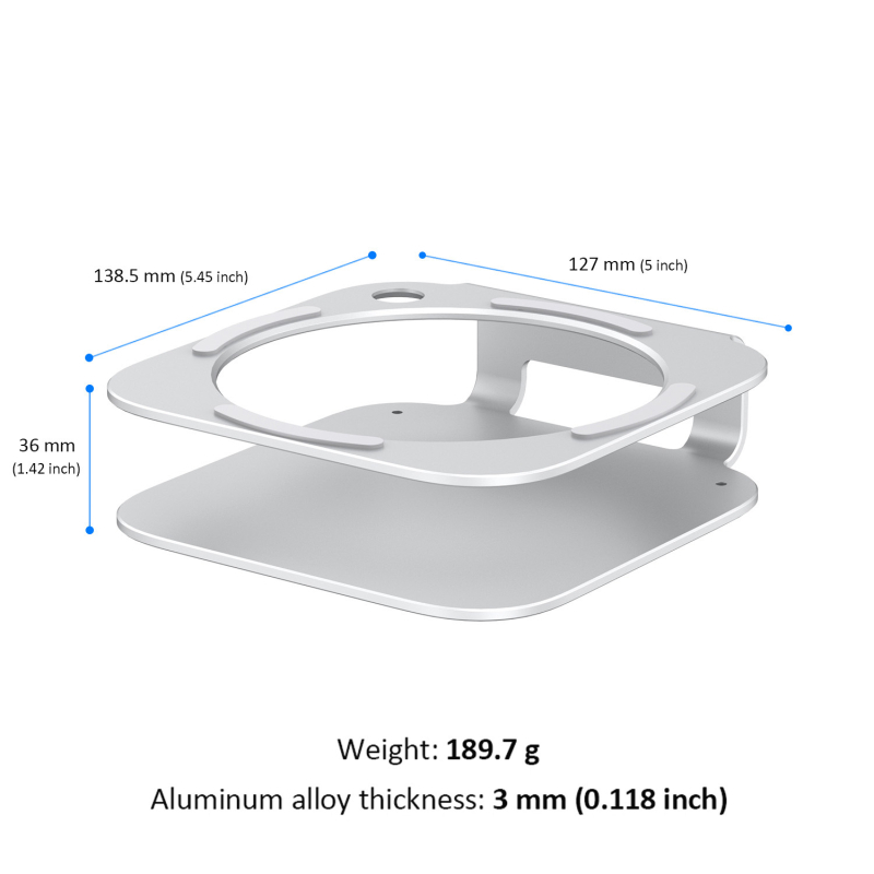 Mac mini M4 stolná podpora – hliníková zliatina, model S60, 300 g, vydanie 2024.12