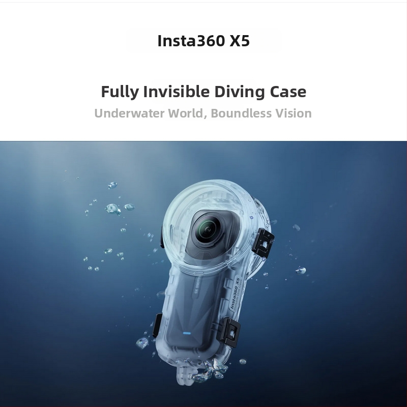 Carcasă subacvatică pentru Insta360 X5 — Shadowstone husă protectivă rezistentă la apă (Plastic, Silicon impermeabil, Oțel inoxidabil)