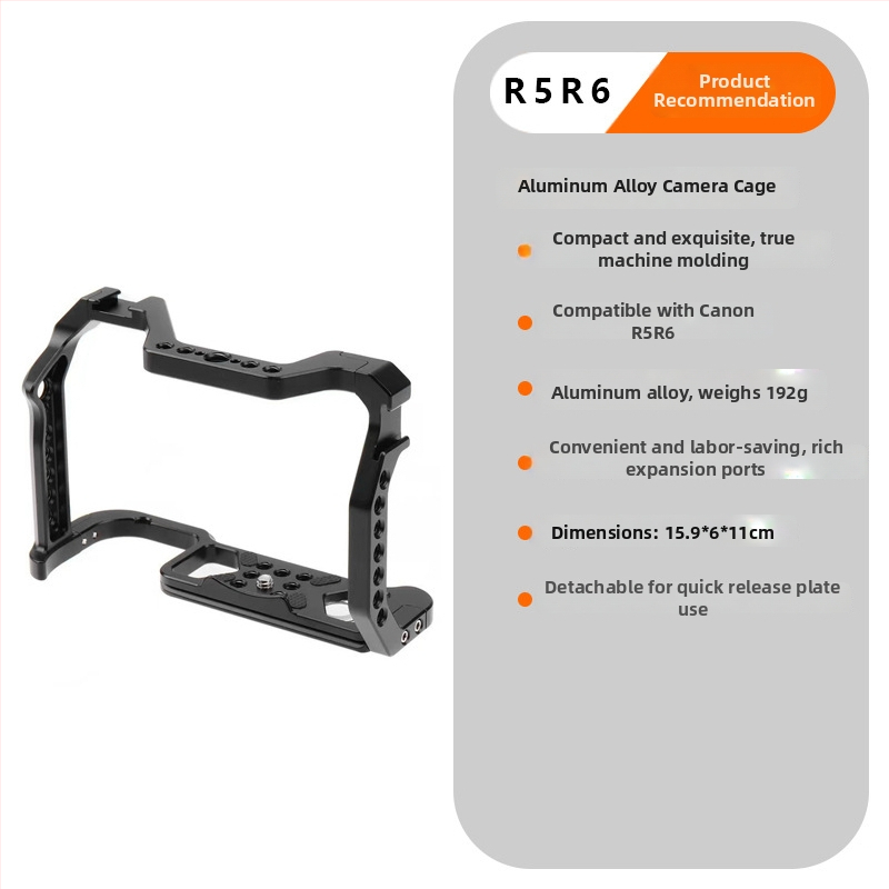 Hliníková klietka pre kameru pre Sony A7M3/A7R3/A7C/A9 a Canon R5/R6, maximálna nosnosť 2–5 kg