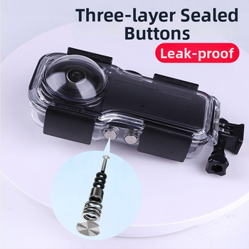 insta360 ONE RS ONE-inch Lycra vodeodolný ochranný kryt pre panoramatickú kameru — PC materiál; balenie obsahuje: vodeodolný kryt, základ, skrutka, anti-fog list; tlačené logo OK