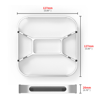 Επιτραπέζιο στήριγμα για Mac mini M4/M4 Pro με προστασία από σκόνη και ψύξη — κράμα αλουμινίου, 118 g
