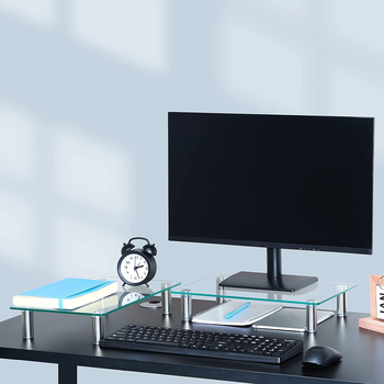 Držiak monitora z tvrdeného skla s výškovým nastavením, PS-MS010C, značky Pasheng, pre monitory do 15 palcov, hmotnosť 3.2 kg