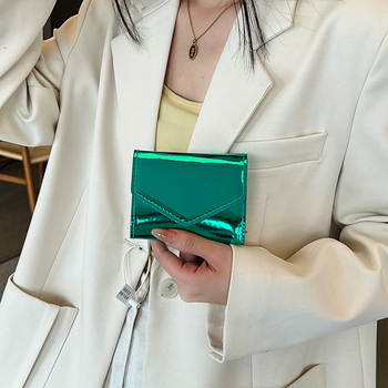 Dámska PU kožená peňaženka na karty s mincovníkom, magnetické zapínanie, horizontálny štvorcový tvar, jar 2023