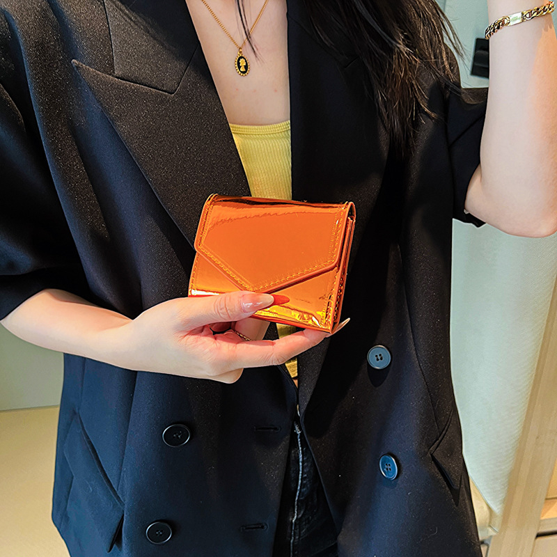 Dámska PU kožená peňaženka na karty s mincovníkom, magnetické zapínanie, horizontálny štvorcový tvar, jar 2023
