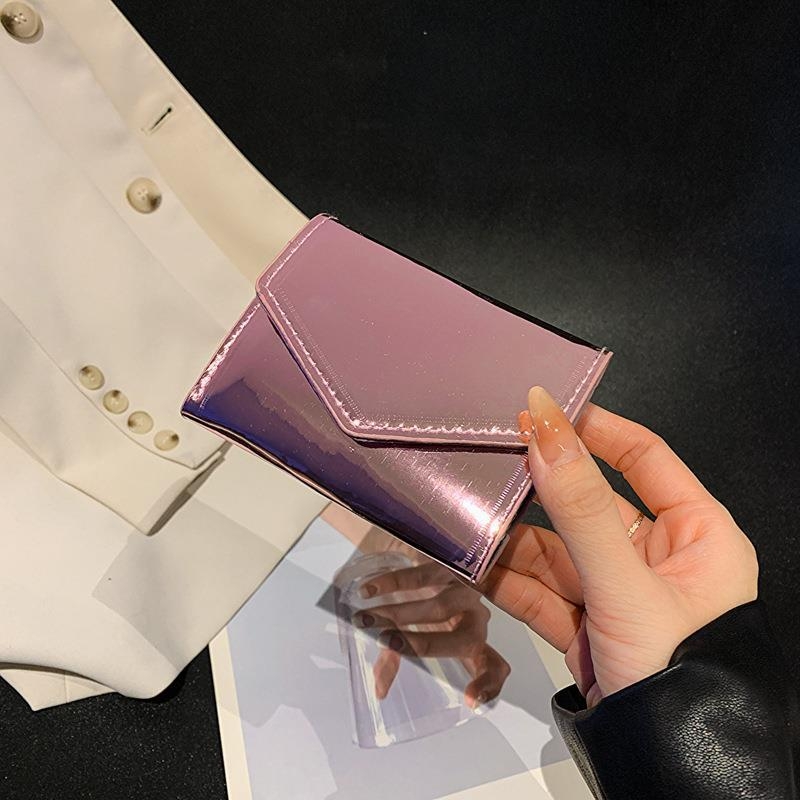 Dámska PU kožená peňaženka na karty s mincovníkom, magnetické zapínanie, horizontálny štvorcový tvar, jar 2023