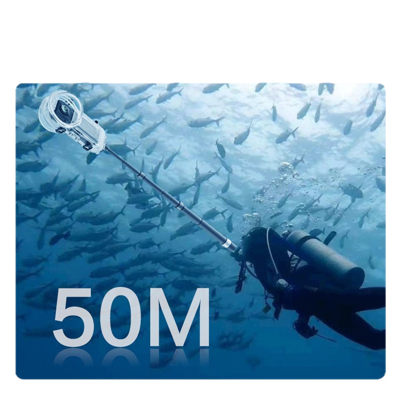 Carcasă subacv Insta360x5 invizibilă; Compatibilă cu Insta360x5; Materiale: PC, oțel inoxidabil, acrilic; În stoc; Pachet: carcasă subacv X5 complet invizibil