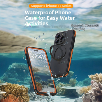 iPhone 15 Pro Max magnētiskais telefona korpuss, ūdensizturīgs, putekļu izturīgs un krišanas izturīgs