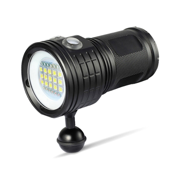 Podvodna LED svjetiljka za fotografiju - aluminijska legura, baterija nije uključena, napajanje baterijom, domet 50–100 m, ispis logotipa