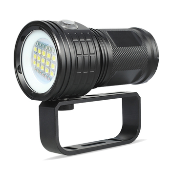 Podvodna LED svjetiljka za fotografiju - aluminijska legura, baterija nije uključena, napajanje baterijom, domet 50–100 m, ispis logotipa