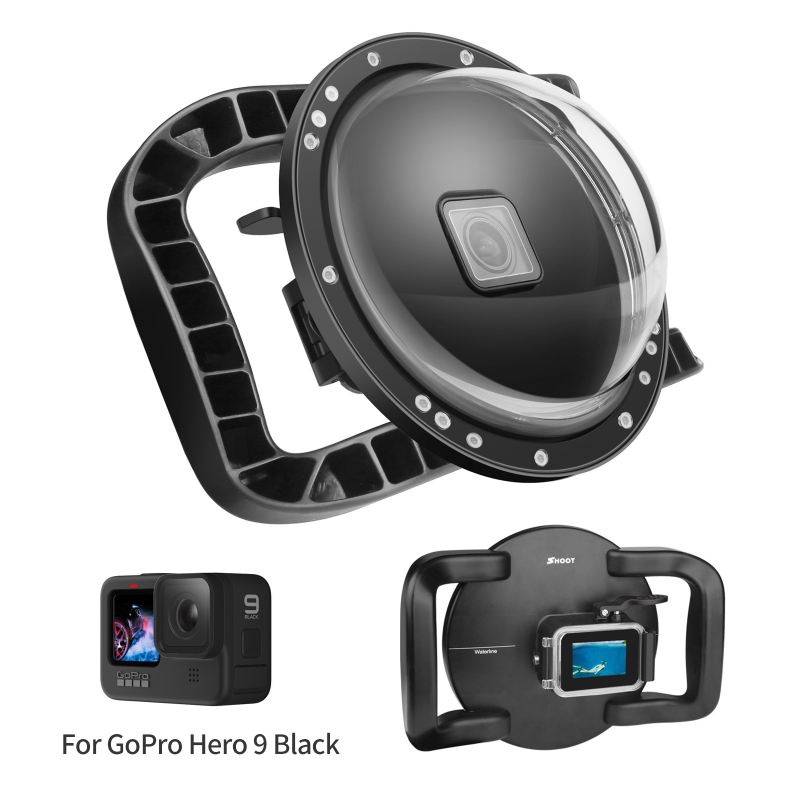 GoPro nardymo kaukė su fisheye kupolu ir vandens atskyrimu, PC+ABS, suderinama su GoPro 9/10