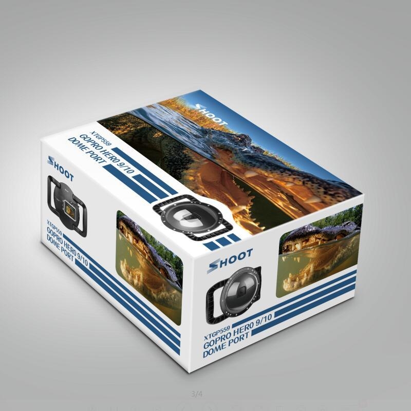 GoPro nardymo kaukė su fisheye kupolu ir vandens atskyrimu, PC+ABS, suderinama su GoPro 9/10