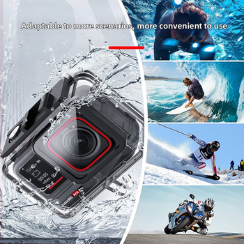 Acepro2Insta360 atsparus vandeniui apsauginis korpusas | Medžiaga: PC + 316 nerūdijantis plienas; Gamyba: injekcinė liejimo; Suderinamas su Acepro waterproof shell; Išleistas 2023