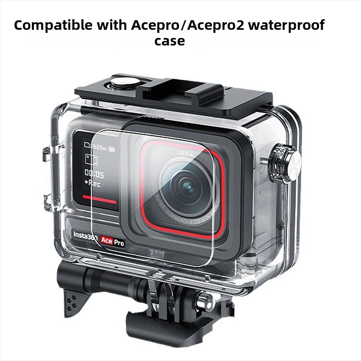 Acepro2Insta360 atsparus vandeniui apsauginis korpusas | Medžiaga: PC + 316 nerūdijantis plienas; Gamyba: injekcinė liejimo; Suderinamas su Acepro waterproof shell; Išleistas 2023