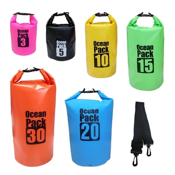 Vanjska vodootporna torba za suha i mokra odjeća za rafting, plažu i putovanje – minimalistički stil, PVC materijal, kapacitet 3L/5L/10L/15L/20L/30L