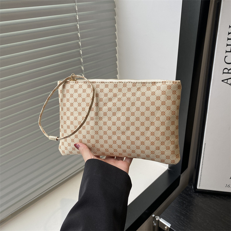 Ženska envelope torba – PU materijal, ulični stil, zatvaranje na zip, unutarnja pretinica za dokumente, poliester podstava