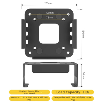 Mini stojan pre Mac mini — Zjj010, studený valcovaný oceľ, kompatibilný s Macmini M4/M4Pro, 0,25 kg, stolový tvar