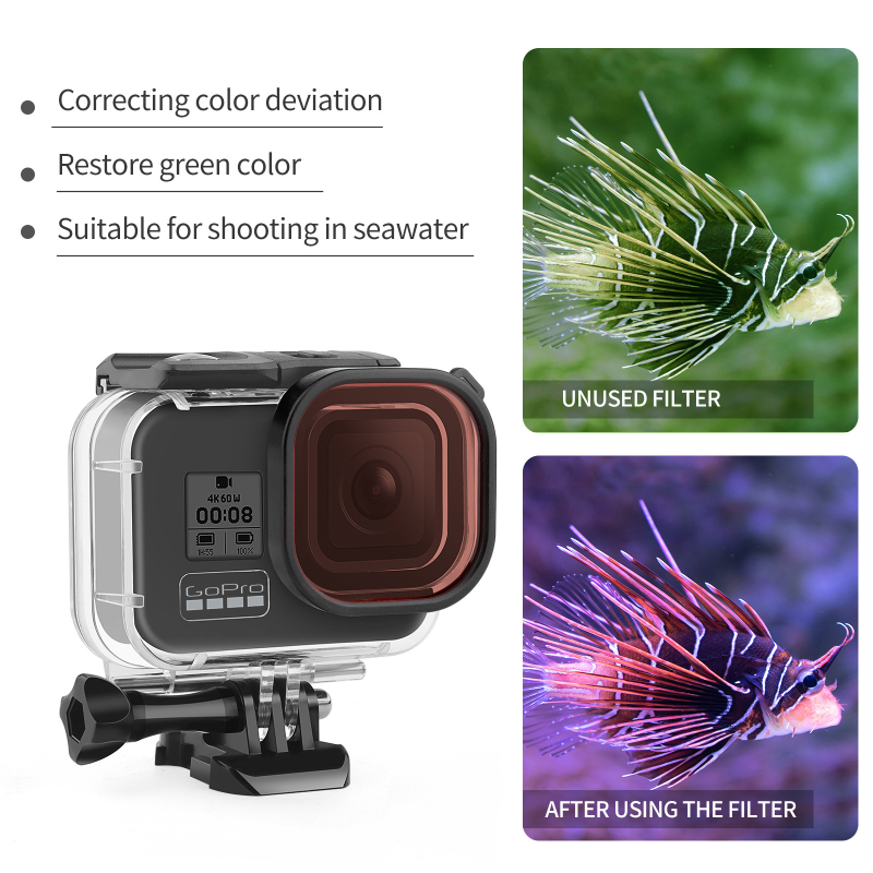 GoPro filter za ronjenje - smola, 13 g, kompatibilan s GoPro9, filtriranje nečistoća