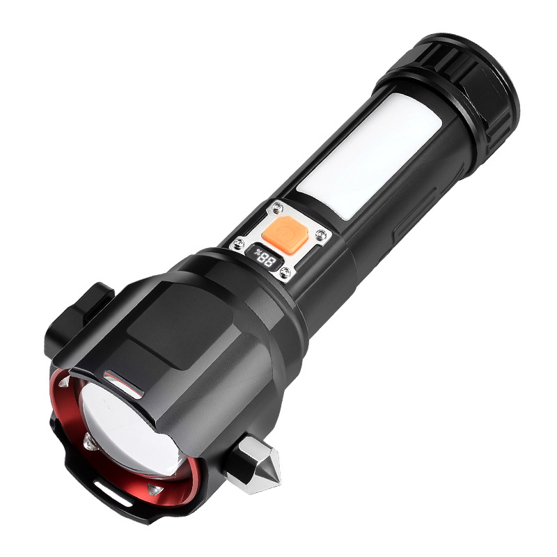 Cioc de siguranță multifuncțional cu LED – Corp din aliaj de aluminiu, LED reîncărcabil, Zoom optic, Protecție la supraîncărcare