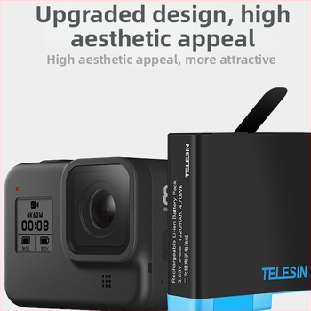 TELESIN Liitium-ioon GoPro aku 5/6/7/8 jaoks — löögikindel, kukkumiskindel, sobib selfie kasutamiseks