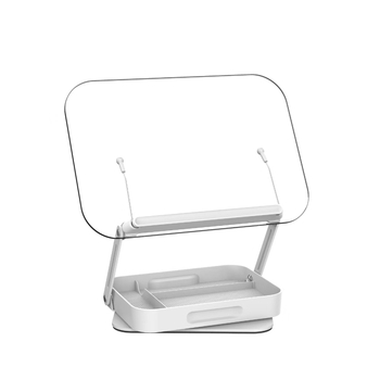 Akrilni stalak za tablet s kutijom za pohranu, 360° prilagodljiv, model R22h, duljina kabela 340 mm, masa 1,413 kg