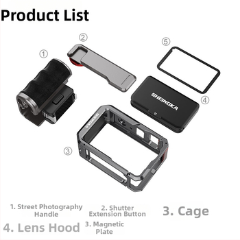 Gatvės fotografijos rinkinys DJI Action6 – visapmetalinė konstrukcija, aliuminio lydinys, suderinamas su Osmo Action6, nešiojamas, atsparus praradimui, atsparus susidūrimams