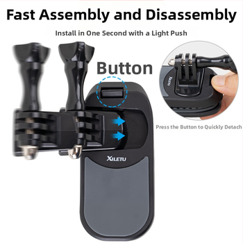 Magneetiline seljakoti klipp kaamerale, eemaldatav rindkere kinnitus spordivõteteks, universaalne ühilduvus; Materjal: ABS + pehme liim; Kaal: 89 g; Ühildu GoPro-ga