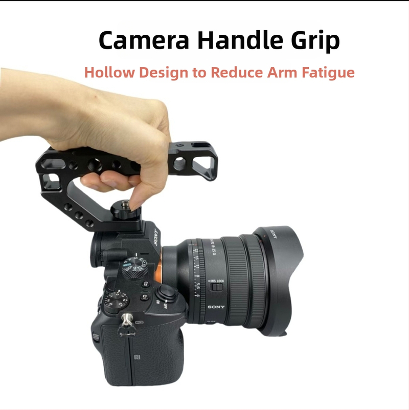 DSLR Fotoaparato Rankenėlė su Šalta Obuote – Aliuminio Lydinys, SLR Rankena, Universalus Panaudojimas, OEM Apdirbimas