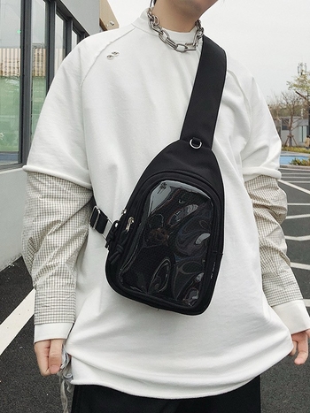 Geantă de umăr unisex, capacitate mare — nylon, primăvara 2025, fermoar, buzunar pentru telefon