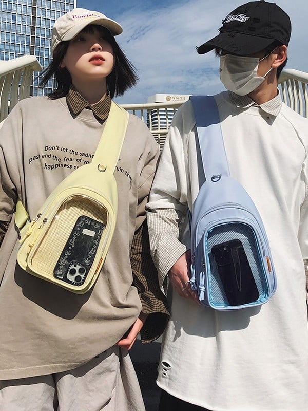 Geantă de umăr unisex, capacitate mare — nylon, primăvara 2025, fermoar, buzunar pentru telefon