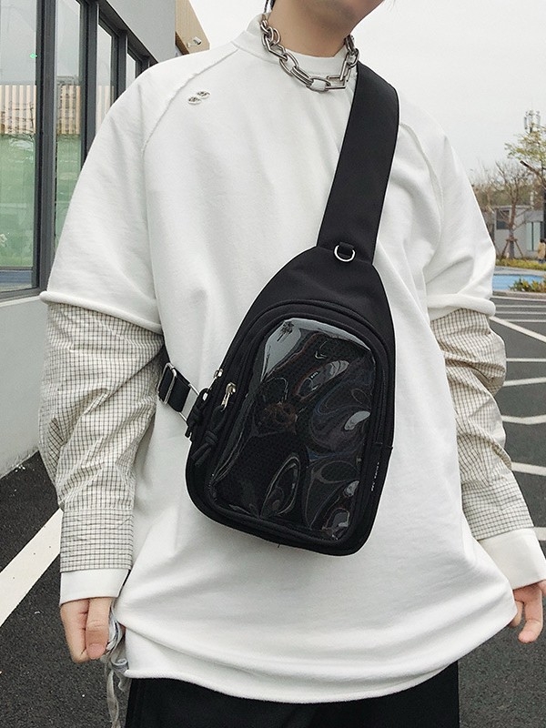 Geantă de umăr unisex, capacitate mare — nylon, primăvara 2025, fermoar, buzunar pentru telefon