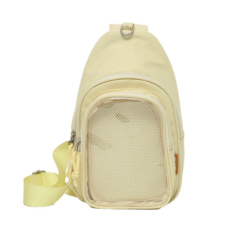 Geantă de umăr unisex, capacitate mare — nylon, primăvara 2025, fermoar, buzunar pentru telefon