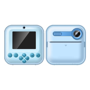 S2 Dječji fotoaparat s mogućnošću trenutnog ispisa, dvostruke HD kamere, 2,4-inčni LCD, podrška memorijskoj kartici, 4-sat trajanja baterije