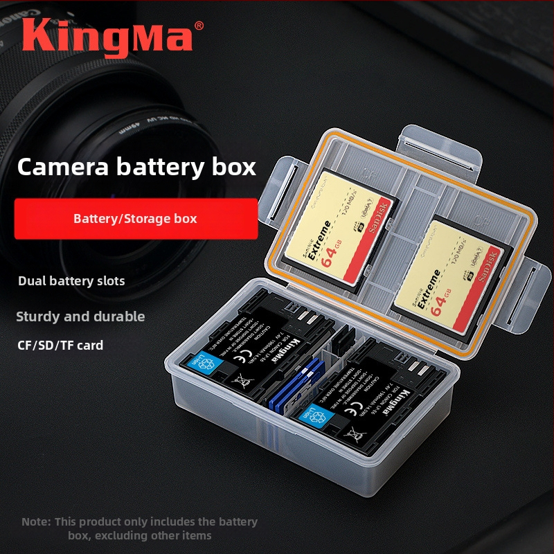 KingMa Batériová skrinka pre Canon LP-E6 a Nikon EN-EL15 – Nepremokavná a proti vlhkosti, úložná skrinka na batérie